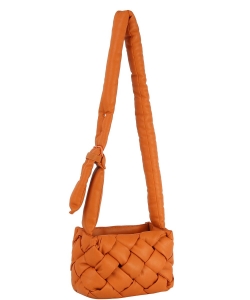 Fashion Faux Leather Quilted Messenger Bag JYE-0451 RUST